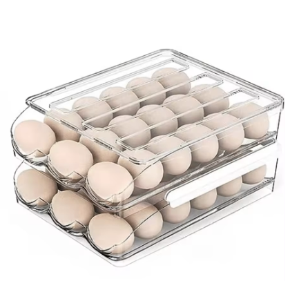 Organizador de huevos de dos niveles para nevera