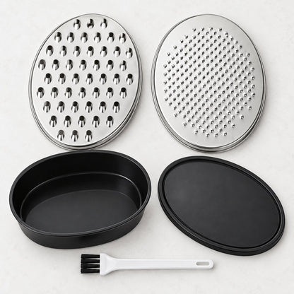 Rallador con recipiente y 2 placas — 1 kit — D1