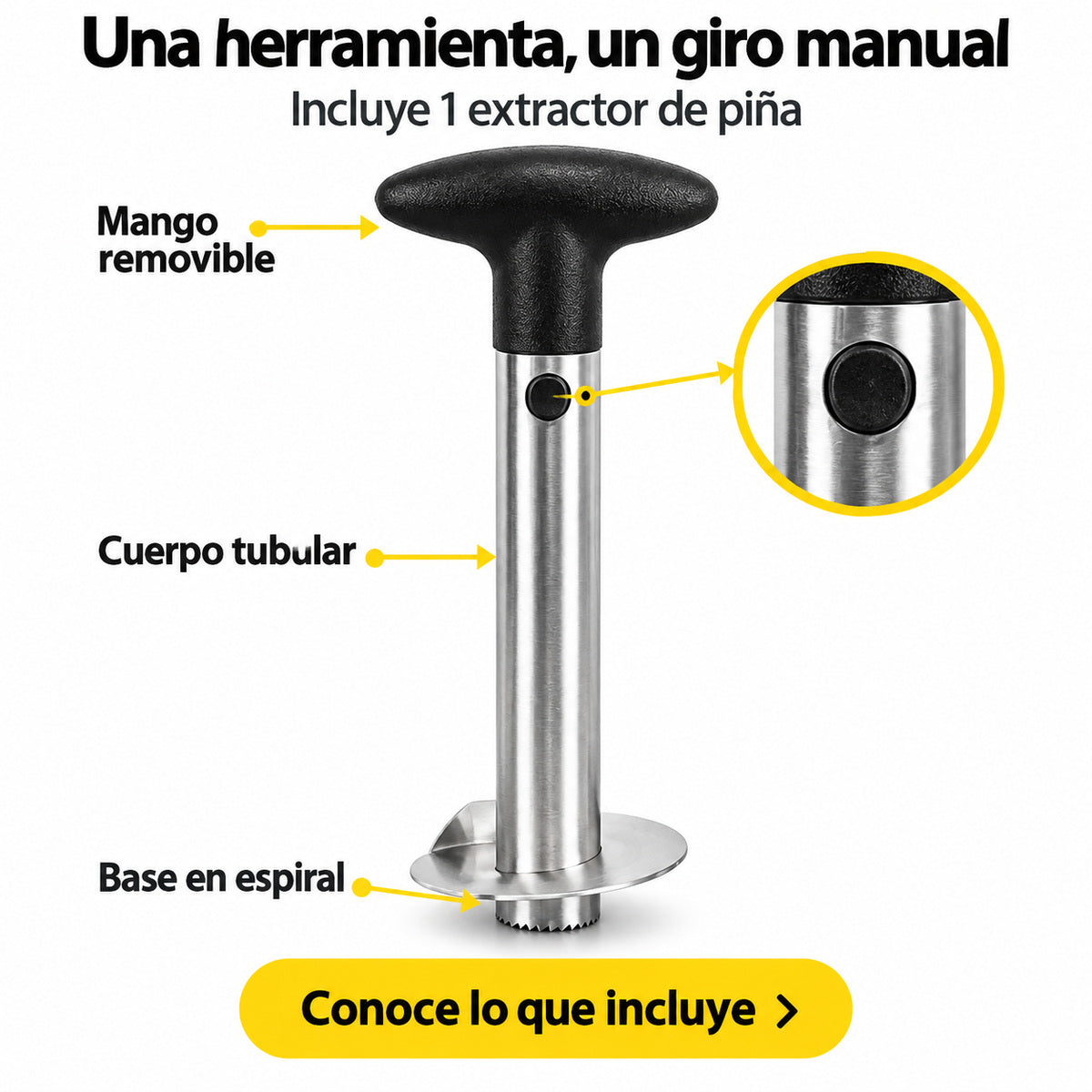 Extractor manual de piña en espiral — 1 unidad — P2