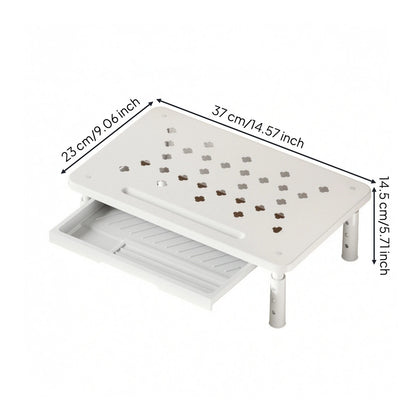 Soporte blanco para monitor con cajón — 1 unidad — D1