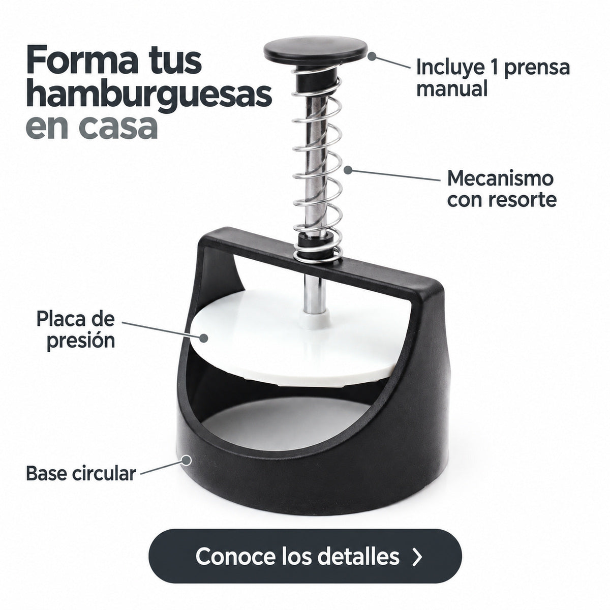 Prensa manual para hamburguesas — 1 unidad — P2