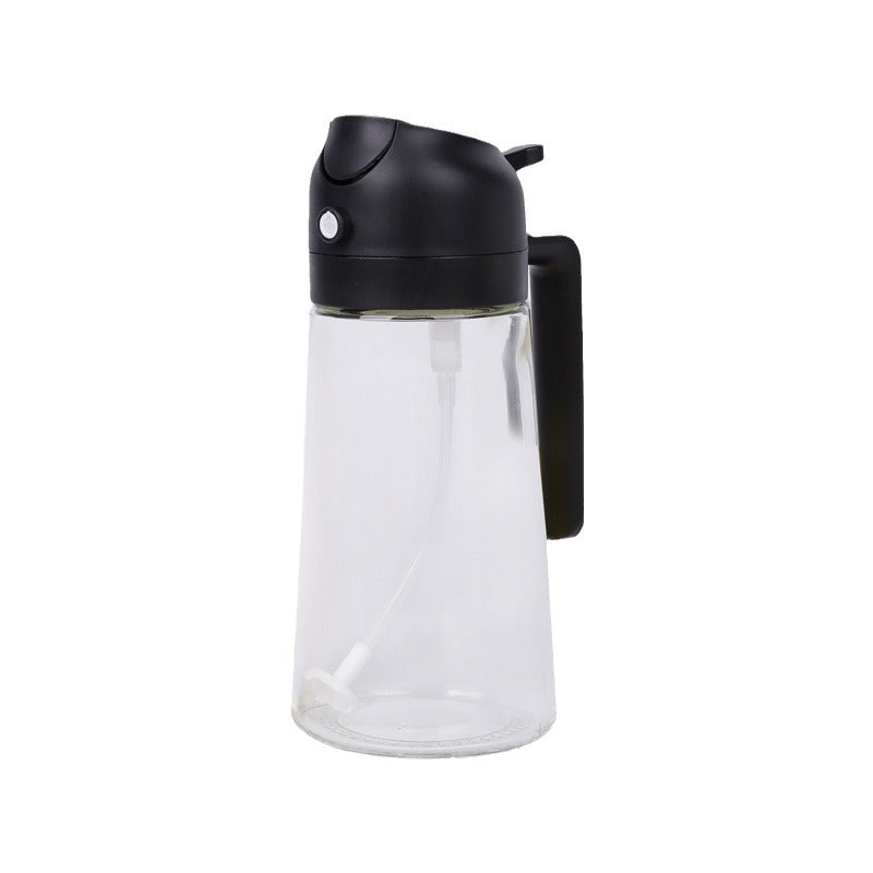 Botella para aceite con rociador y vertedor — Negro