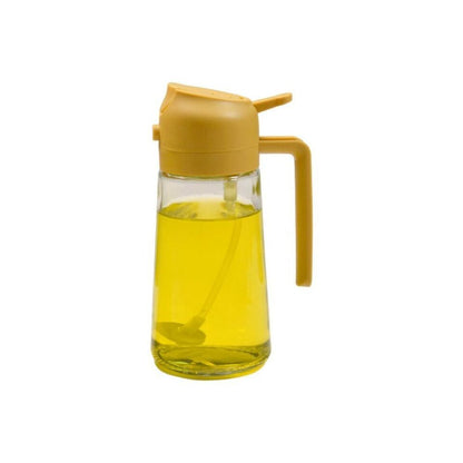 Botella para aceite con rociador y vertedor — Amarillo